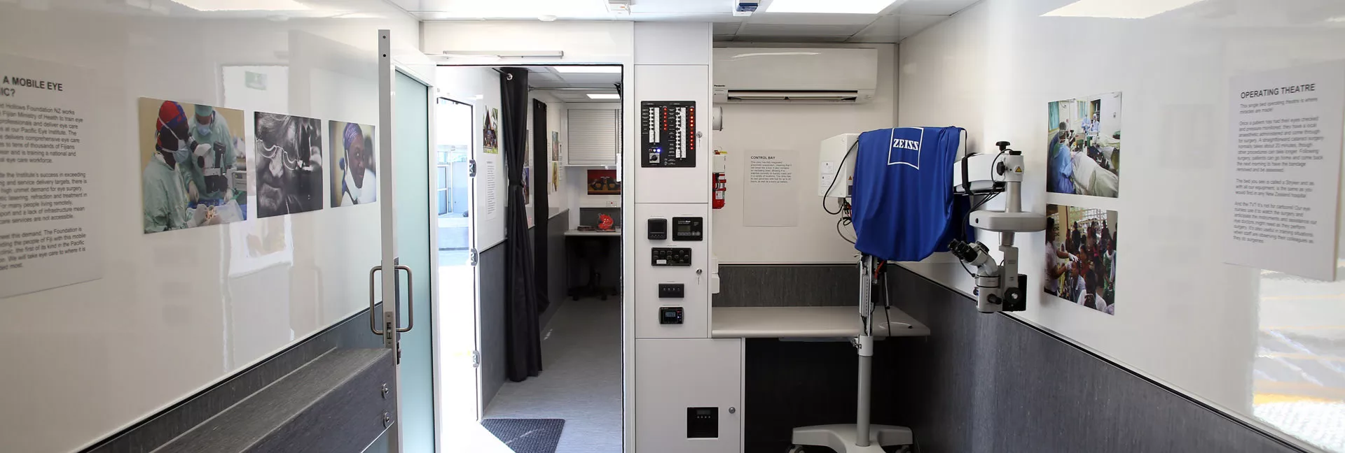 Inside the custom Mobile Eye testing clinic